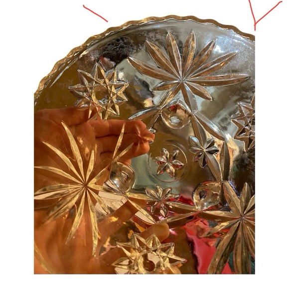 Anchor Hocking Early American Prescut Footed Candy Dish Star of David 6.75" - Picture 7 of 8